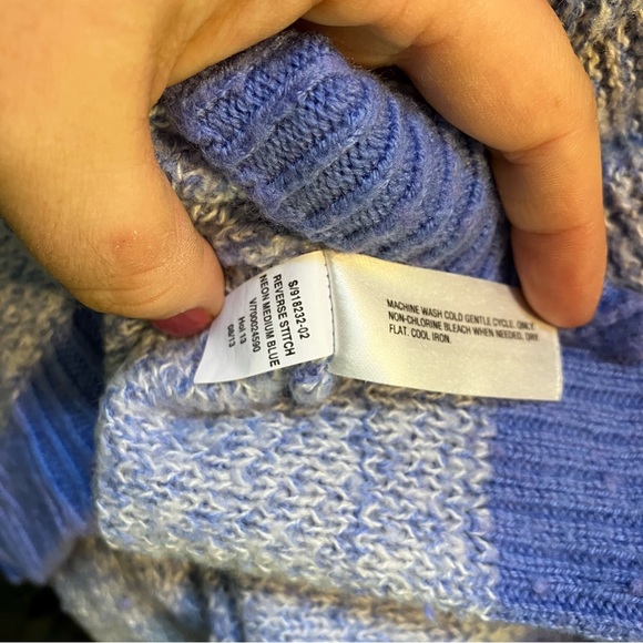 Gap reverse stitch Neón medium blue sweater L - Picture 4 of 7